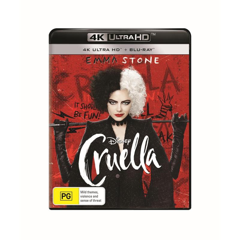 Disney's Cruella 4K Ultra HD + Blu-ray | Emma Stone, Emma Thompson | Region Free